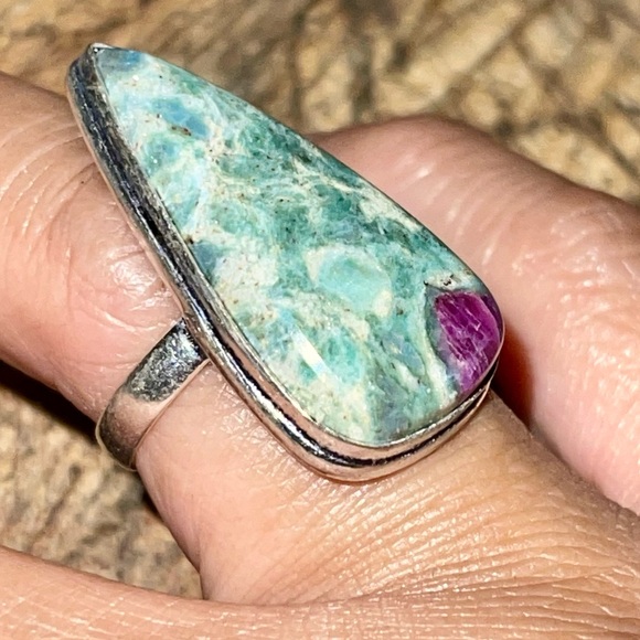 Ruby Fuschite Ring Size 5 1/2 - Picture 4 of 8